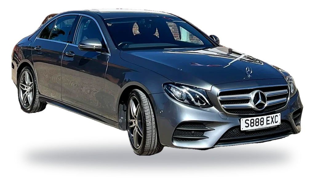 Grey Mercedes E-Class executive saloon